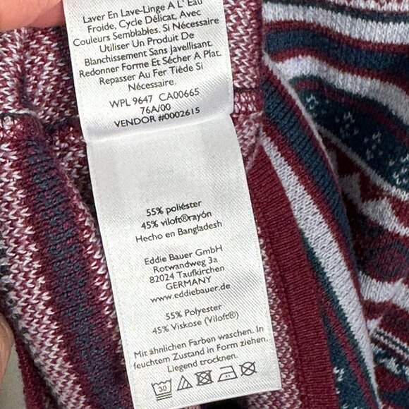 Eddie Bauer Engage Fair‎ Isle Burgundy Purple Quarter Zip Pullover Sweater Large - Picture 11 of 15